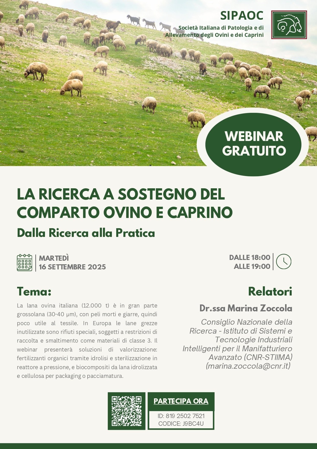 La ricerca a sostegno del comparto ovino e caprino